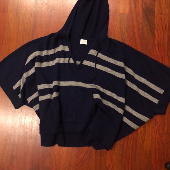 Alternative Apparel Alpaca Striped Poncho - Picture 2 of 3